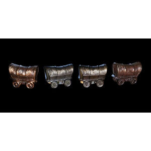 Metal Covered Wagon salt and pepper shakers vintage japan